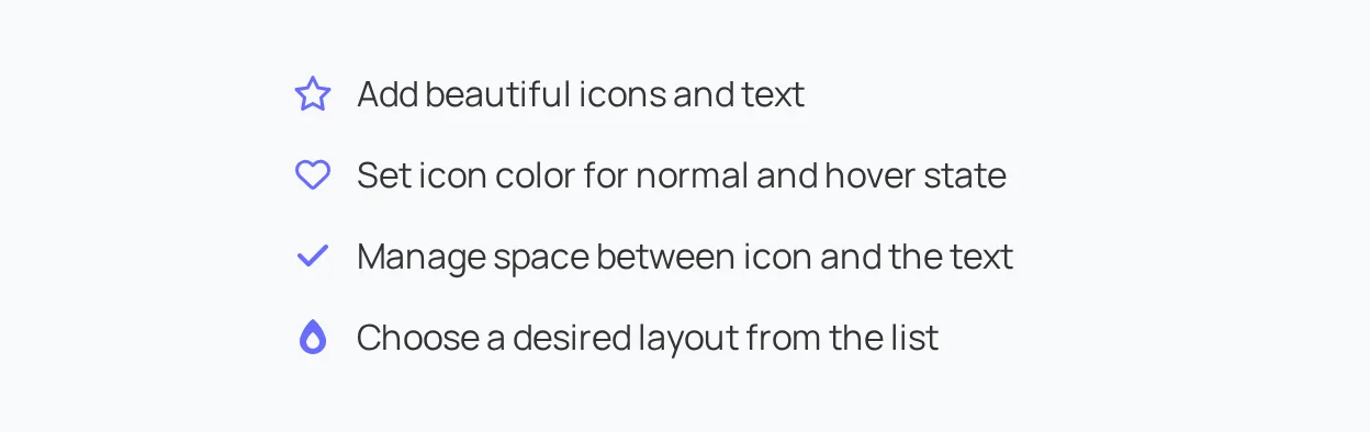 Icon list block example
