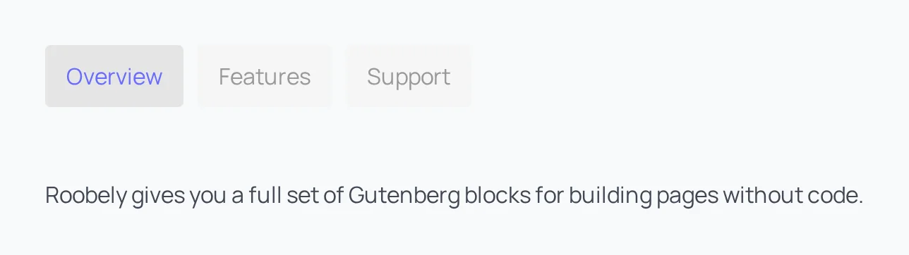 Tabs block example